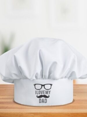 I Love My Dad Apron with Chef Hat