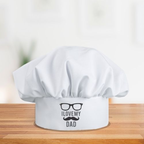 I Love My Dad Apron With Chef Hat