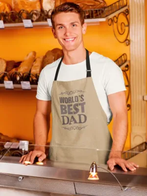 Worlds Best Dad Apron With Chef Hat