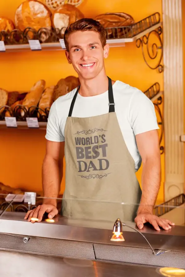 Worlds Best Dad Apron With Chef Hat