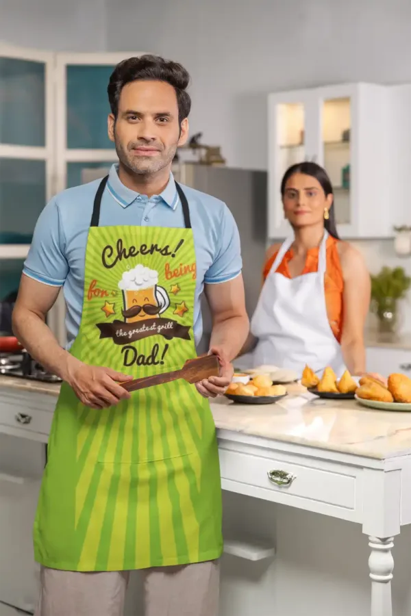 Worlds Greatest Dad Apron With Chef Hat
