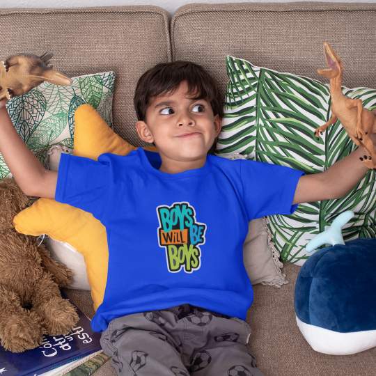 Boys Will Be Boys Printed Cotton T-Shirt