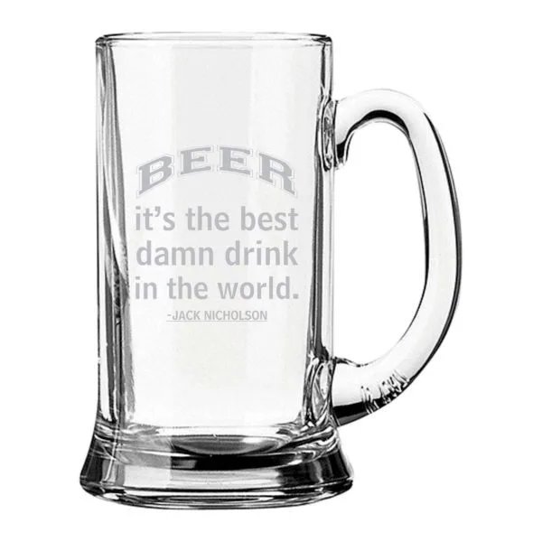 Best Drink in The World Engraved Beer Glass Mug