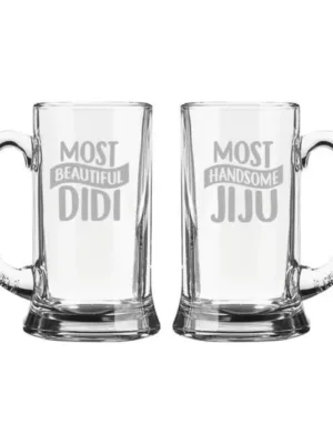 Most Beautiful Didi Jiju Engraved Beer Mugs