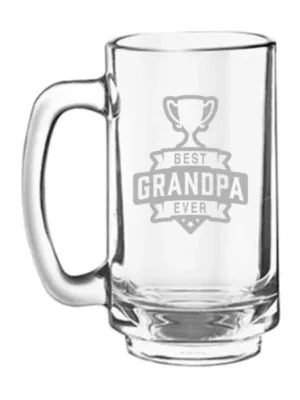 Best Grandpa Ever Engraved Beer Mug