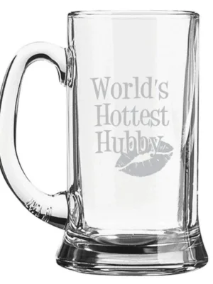 Worlds Hottest Husband Engraved Beer Mug