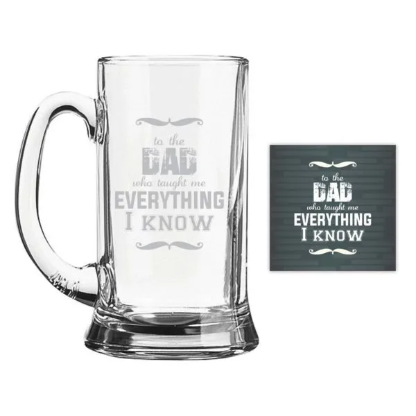 dad Taught Me Everything Icon Beer Mug