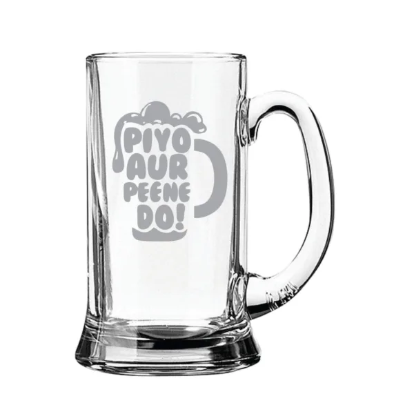 Daaru Saare Peete Hai Piyo AUR Peene Do Hindi Engraved Beer Mugs