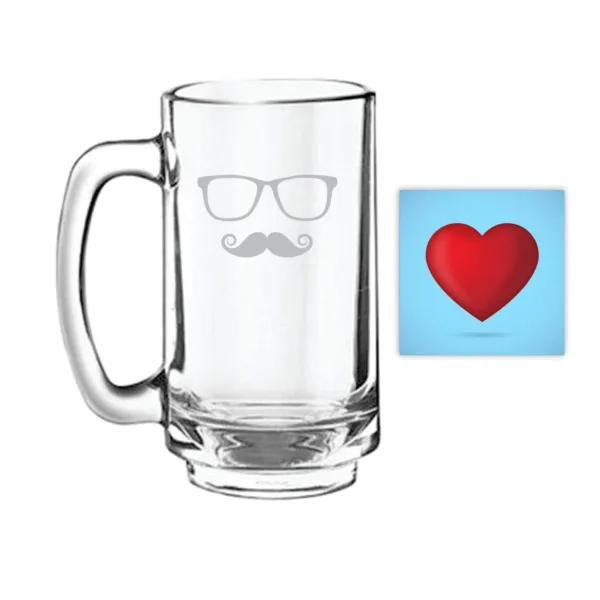 Moustaches Engraved Beer Mug
