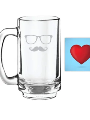 Moustaches Engraved Beer Mug