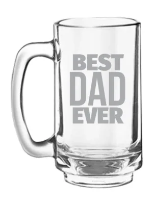 Best Dad Ever Engraved Beer Mug
