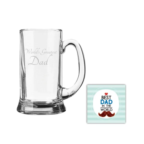 World Greatest dad & No.1 Dad Engraved Beer Mug