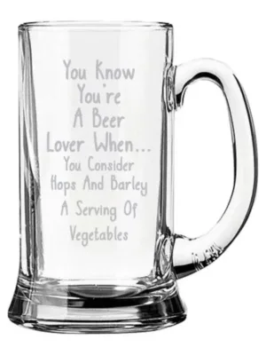 Beer Lover Engraved Beer Mug