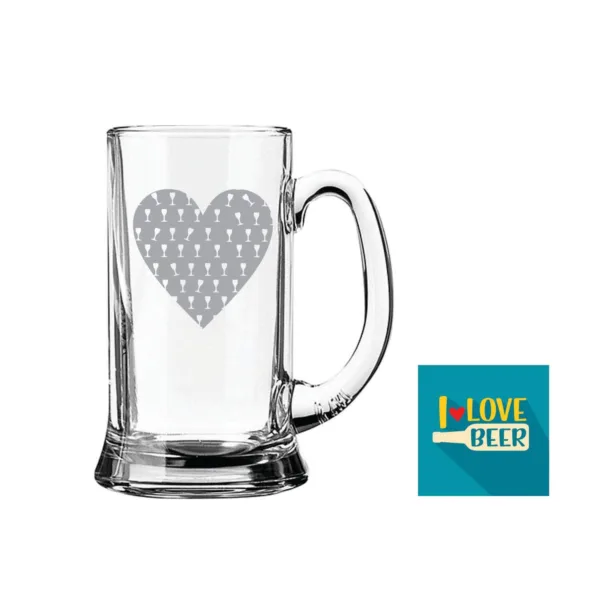 Daaru Heart Hindi Engraved Beer Mug