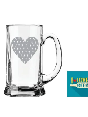 Daaru Heart Hindi Engraved Beer Mug