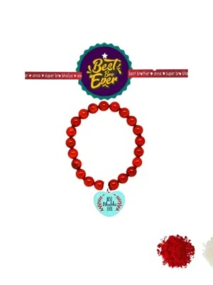 Best Bro ever & Best Bhabhi ever Beads Rakhi combo Set of - 2