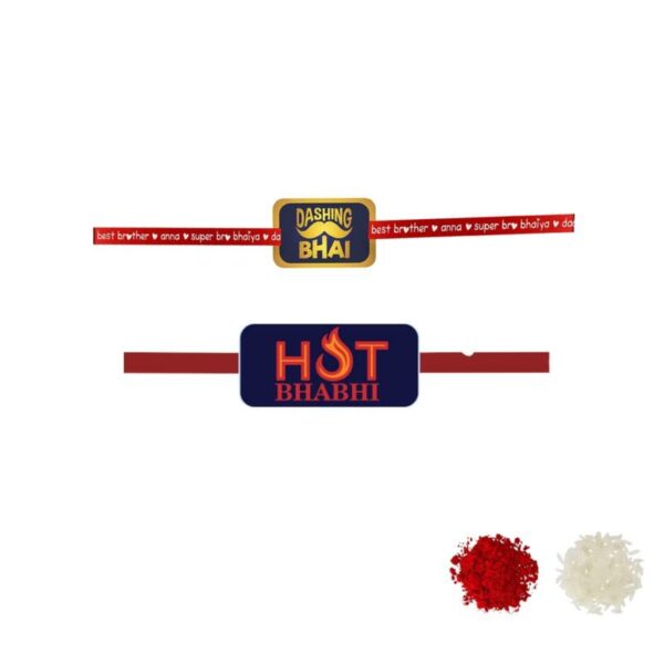 Dabang Bhai & Hot Bhabhi  Beads  Rakhi Combo Set of 2
