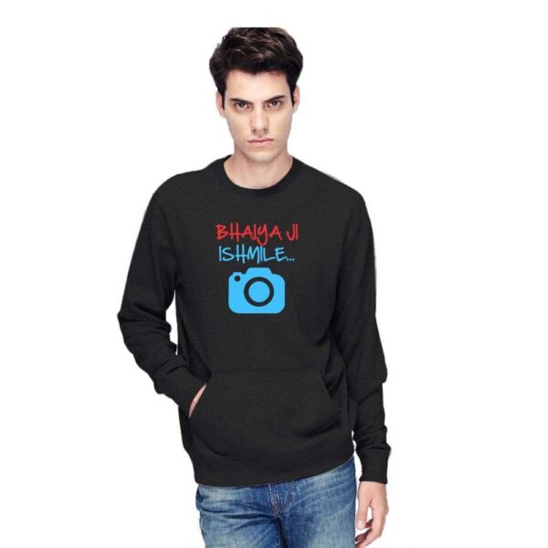 TheYaYaCafe Yaya Cafe Bhaiya Ji Ishmile Printed Round Neck Men Sweatshirt, Brother, Birthday Gifts for Brother Birthday Rakhi