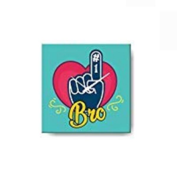 TheYaYaCafe Yaya Cafe Birthday Rakhi Gifts for Brother, Super Brother Framed Wall Clock - 15 x 15 inches