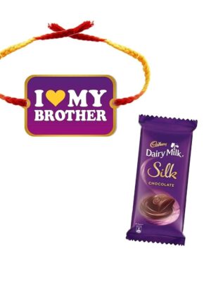 YaYa Cafe™ Rakhi Chocolates Gift Combo for Brother, I Love My Brother Rakhi with 5 Pcs Dairy Milk Chocolate Gift Combo