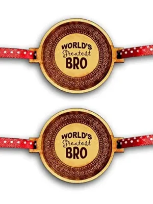 World Greatest Bro Engraved Rakhi Combo - Pack of 2