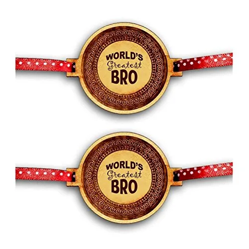 World Greatest Bro Engraved Rakhi Combo - Pack of 2