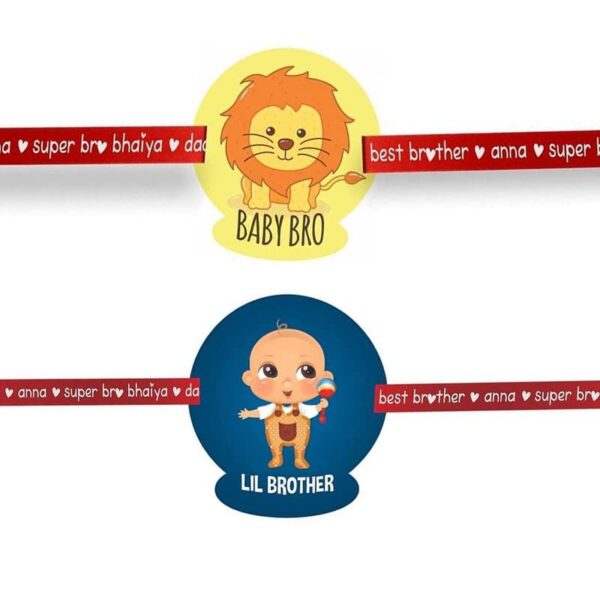 Printed Acrylic Kids Rakhi Set of 2 for Brother |Raskhabandhan Special