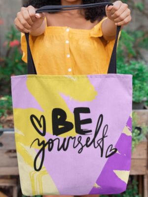 Be Yourself Waterproof Tote Bag with Zipper