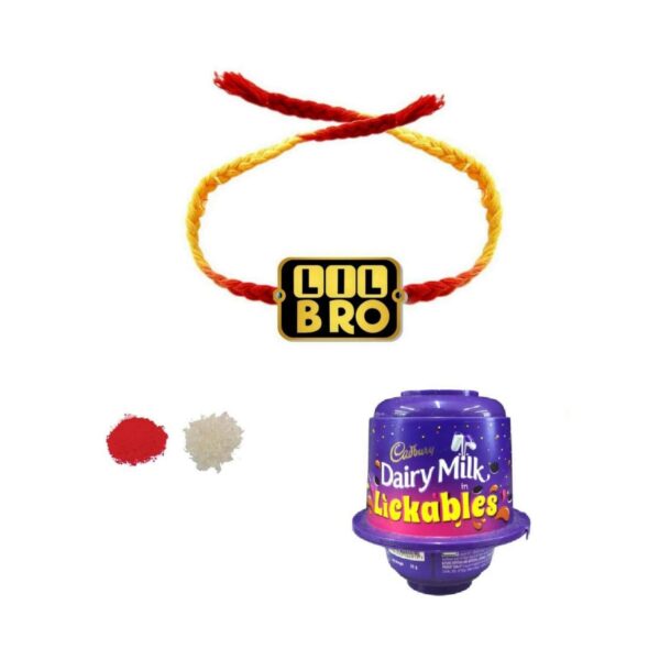 Lil Bro Kids  Rakhi with Milk  Cadbury Lickables Gift Combo of - 2