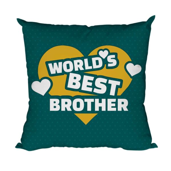 Yaya Cafe Rakhi Birthday Gift for Worlds Best Brother Cushion Cover 24X24 Inches