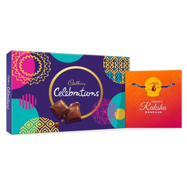 TheYaYaCafe Rakhi Gifts for Brother Cadbury Celebrations Assorted Chocolate Gift Pack, (186.6 g) with Om Shiva Printed Rakhi