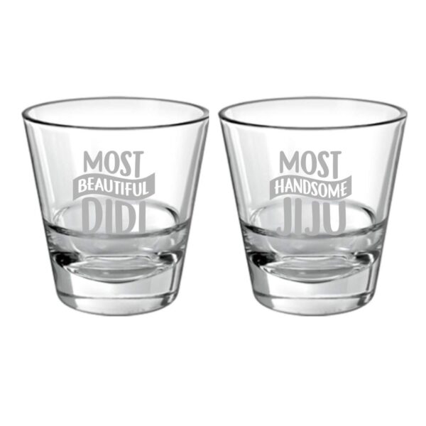 TheYaYaCafe Birthday Rakhi Gifts for Most Beautiful Didi Jiju (Brother-in-Law) Couple Whiskey Glasses - 350 ml, Coasters Set of