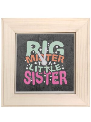 TheYaYaCafe Yaya Cafe� Birthday Rakhi Gifts for Brother, Desk Clock Big Mister to A Little Sister 6x6 inches Canvas,
