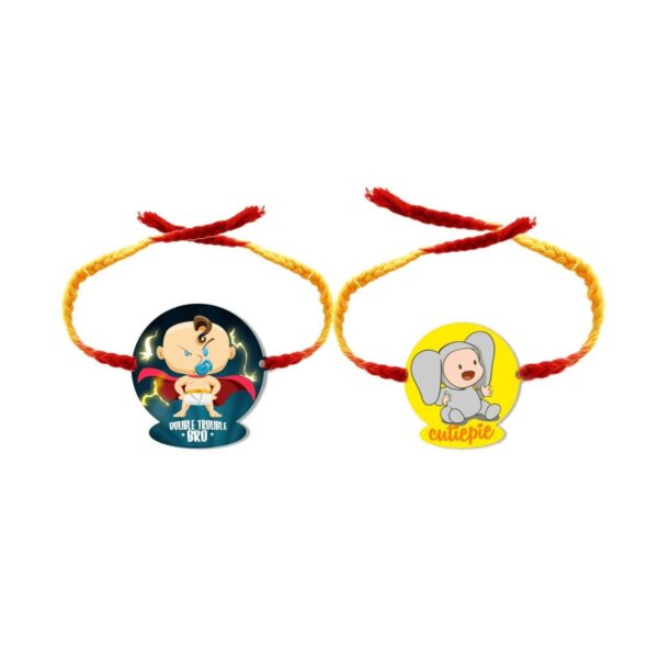 Cutiepie & Double Trouble Bro Kids Rakhi  - Combo Set of 2