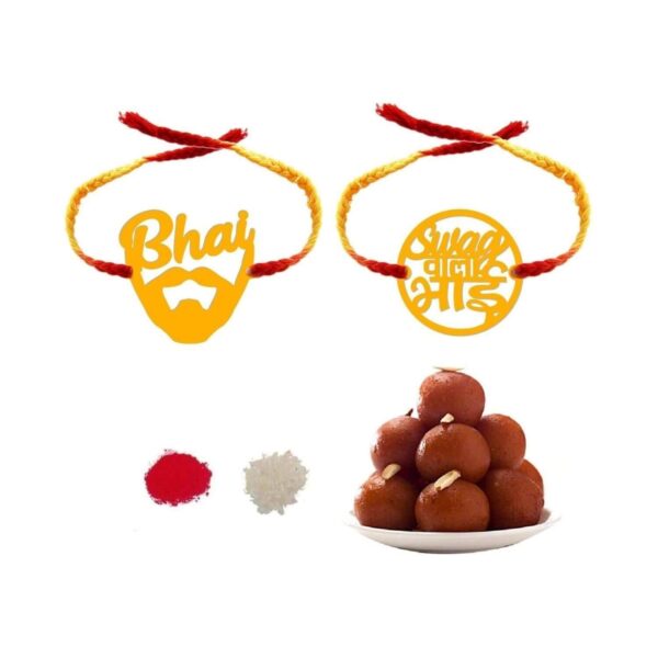 Yaya Cafe Printed Rakhi Sweets Gift Combo for Brothers, Swag Wala Bhai Printed Rakhi, Gulab Jamun, Gift Combo Raksha Bandhan