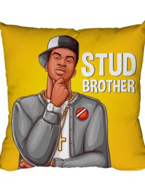 Yaya Cafe Rakhi Birthday Gift for Stud Brother Cushion Cover 12X12 Inches