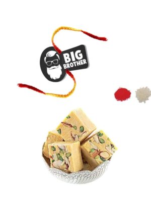YaYa Cafe Rakhi Sweets Gift Combo for Big Brother Printed Rakhi, Kaju Katli - 1 kg, Gift Combo of 2 Raksha Bandhan