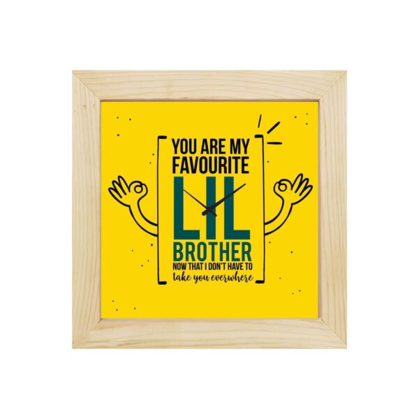 TheYaYaCafe Yaya Cafe Birthday Rakhi Gifts for Brother, Favourite Little Brother Framed Wall Clock - 10 x 10 inches Birthday