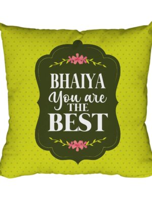 Yaya Cafe Rakhi Birthday Gift for Brother, Bhaiya You are The Best Cushion Cover 12X12 Inches