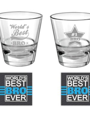 TheYaYaCafe Yaya Cafe� Birthday Rakhi Gifts for Brother, Worlds Best Bro Whiskey Glass Conical, Coaster Gift Combo of 4