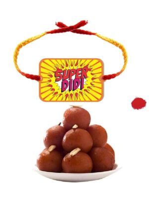 Yaya Cafe Rakhi Sweets Gift Combo for Sister Super Didi Printed Rakhi, Gulab Jamun- 1 Kg Raksha Bandhan