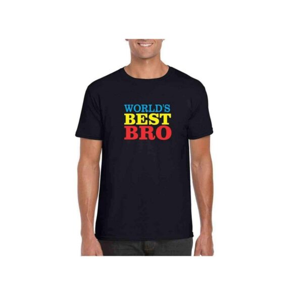 TheYaYaCafe Yaya Cafe� Bhaidooj Gifts for Brother, Worlds Best Brother T-Shirt, Mug, Coaster, Mouse Pad, Cushion Cover, Black
