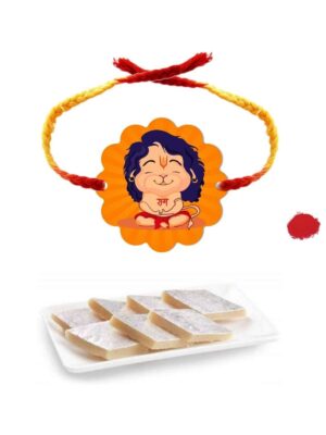 Bal Hanuman Kids Rakhi with Kaju Katli Sweets Gift Combo of 2