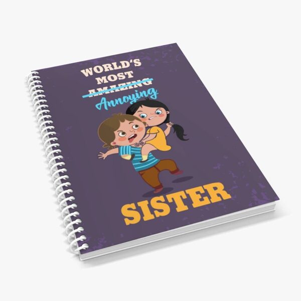 TheYaYaCafe Rakhi Gifts Combo for Sister Cadbury Dairy Milk Silk Gift Pack (60g) with Annoying Sister Printed Wirebound (A5-120