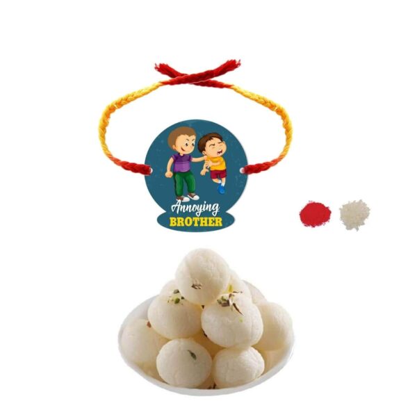 Yaya Cafe Rakhi Sweets Gift Combo for Brother Annoying Brother Printed Rakhi, Rasgulla - 1 Kg Raksha Bandhan