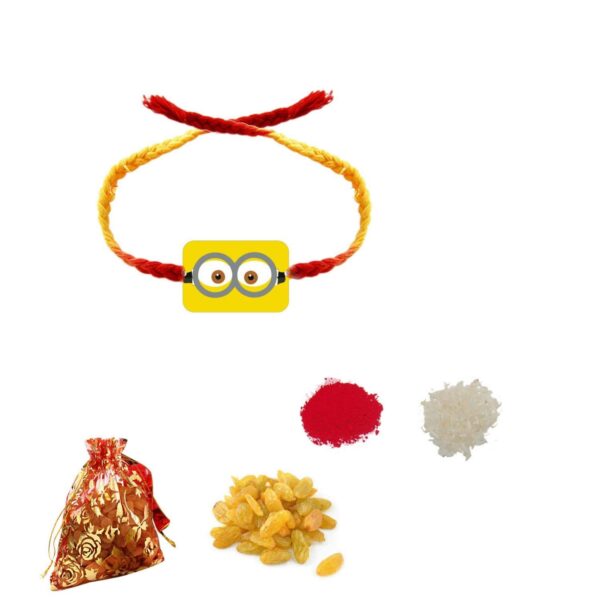 YaYa Cafe Rakhi Dry Fruits Gift Combo for Brother, Minion Printed Rakhi, Raisins, Gift Combo of 2 Raksha Bandhan