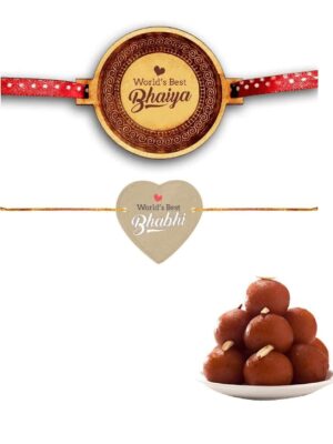 Yaya Cafe Rakhi Sweets Gift Combo for Bhaiya Bhabhi, Worlds Best Bhaiya Bhabhi Rakhi Gulab Jamun, Gift Combo Raksha Bandhan