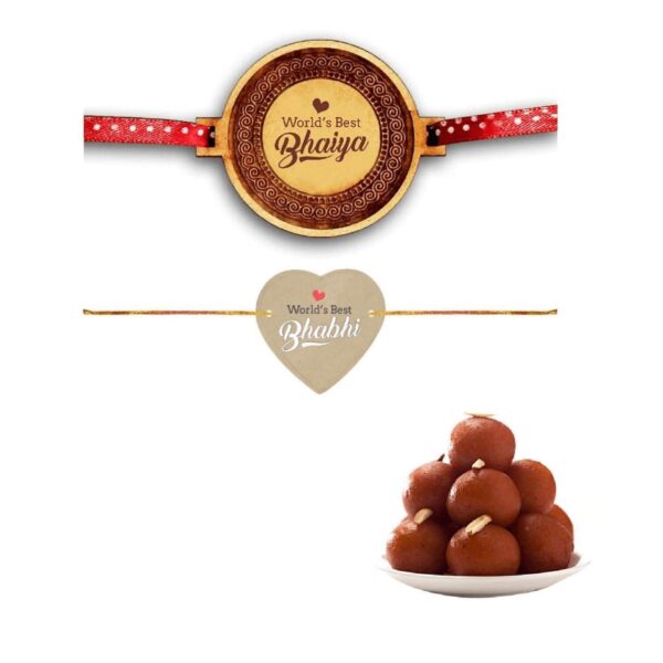 Yaya Cafe Rakhi Sweets Gift Combo for Bhaiya Bhabhi, Worlds Best Bhaiya Bhabhi Rakhi Gulab Jamun, Gift Combo Raksha Bandhan