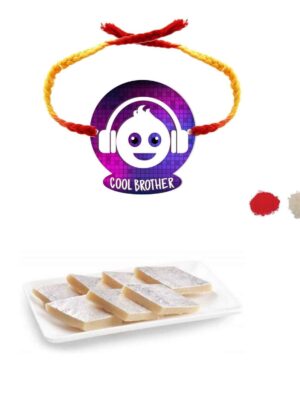 YaYa Cafe Rakhi Sweets Gift Combo for Brother Cool Brother Printed Rakhi, Kaju Katli - 500 gm, Gift Combo of 2 Raksha Bandhan