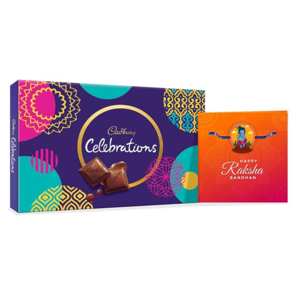 TheYaYaCafe Rakhi Gifts for Brother Cadbury Celebrations Assorted Chocolate Gift Pack, (186.6 g) with Om Shiva Printed Rakhi